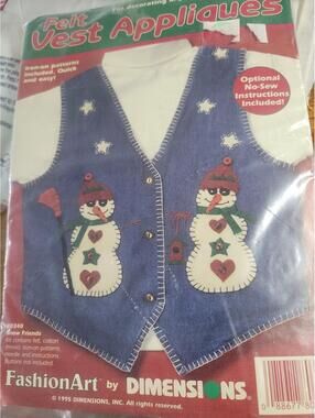 FashionArt Felt Vest Appliques Kit - Snow Friends